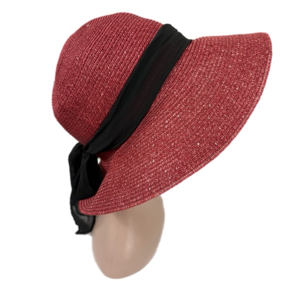 Accessories - Red Sun Hat with Black Ribbon